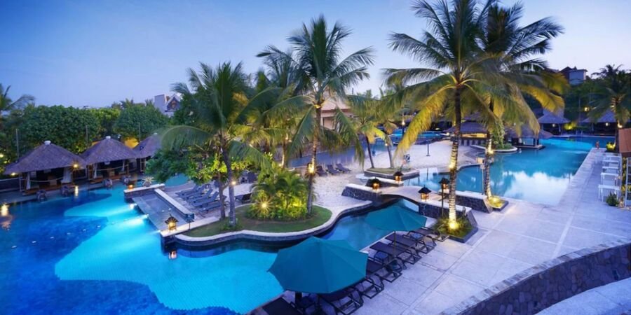 Hard Rock Hotel Bali - Spacious Deluxe Room. Hard Rock Hotel offers first-class entertainment options. The resort features the largest free-form pool in Bali.